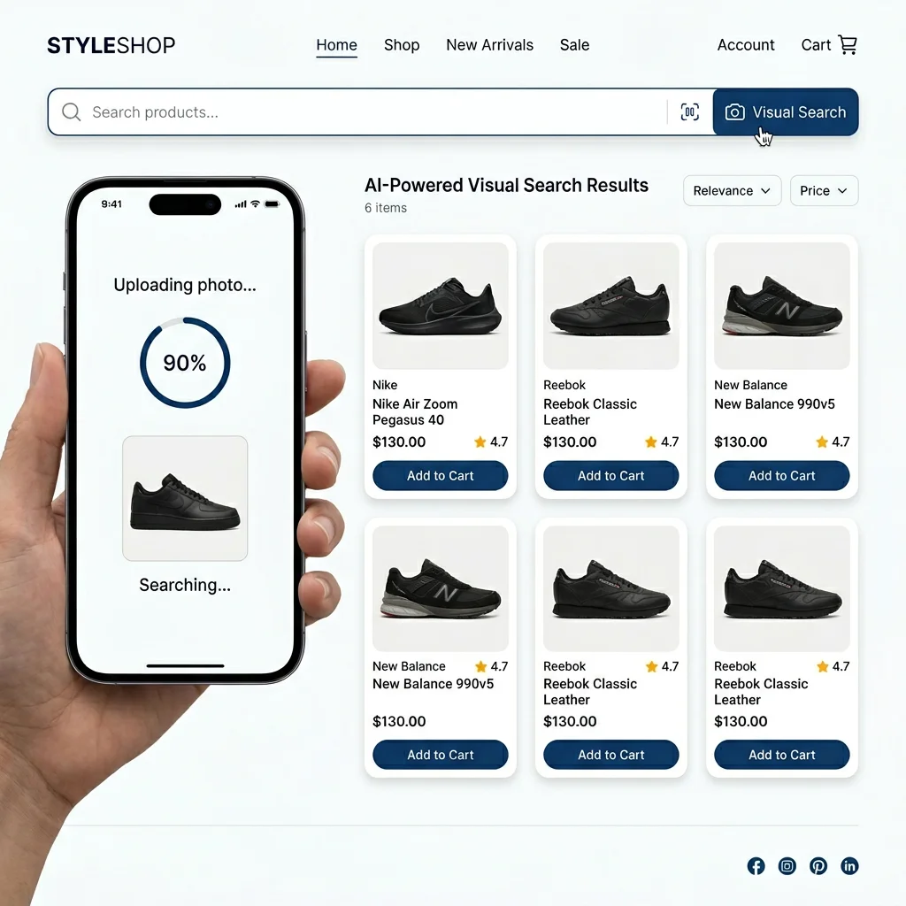 Visual search ecommerce — search product by image on mobile